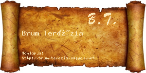Brum Terézia névjegykártya