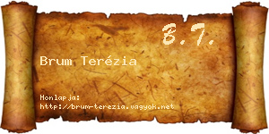 Brum Terézia névjegykártya